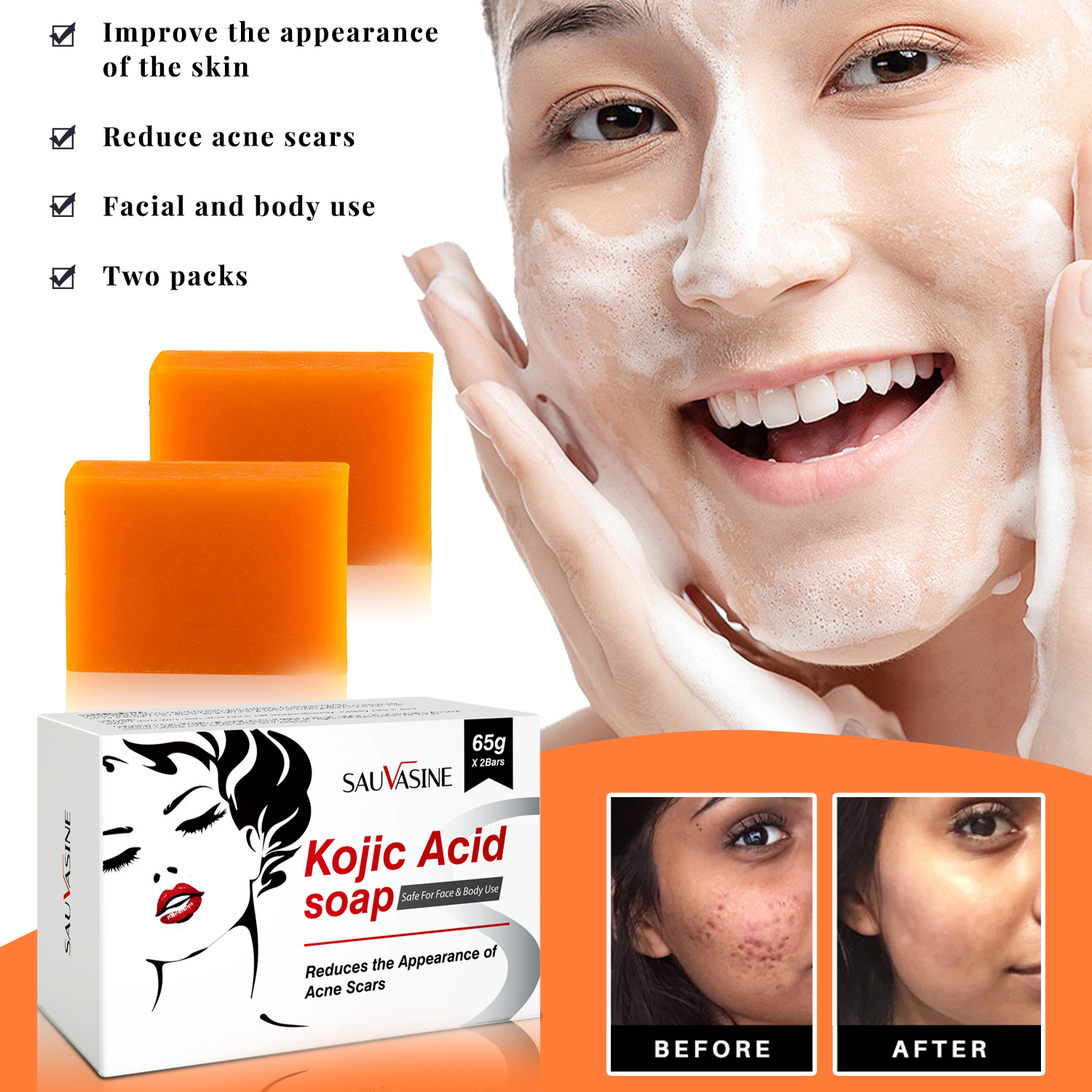 Kojic Acid Glow Soap Facial De - Skincare X2 ulasan dan harga